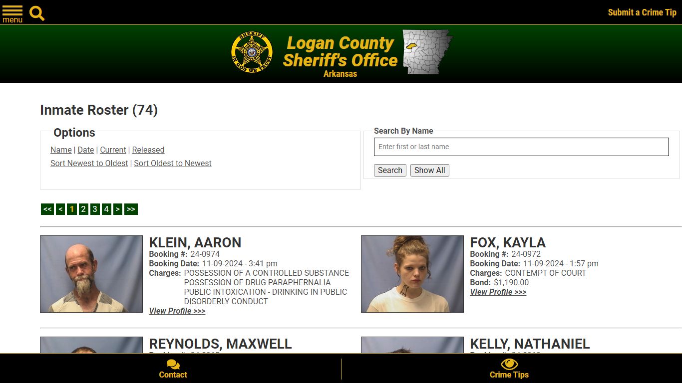 Inmate Roster - Current Inmates Booking Date Descending - Logan County ...