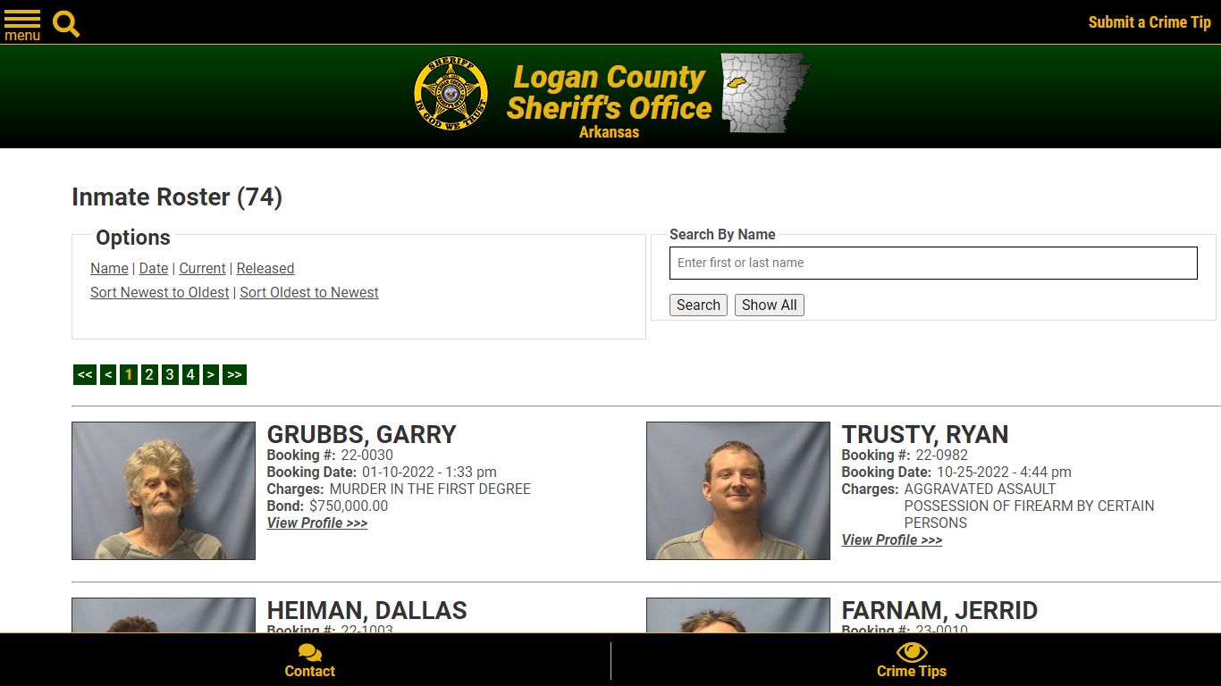 Inmate Roster - Current Inmates Booking Date Ascending - Logan County ...